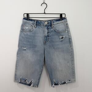 Frame Le Vintage Bermuda Denim Shorts In Clash size 26